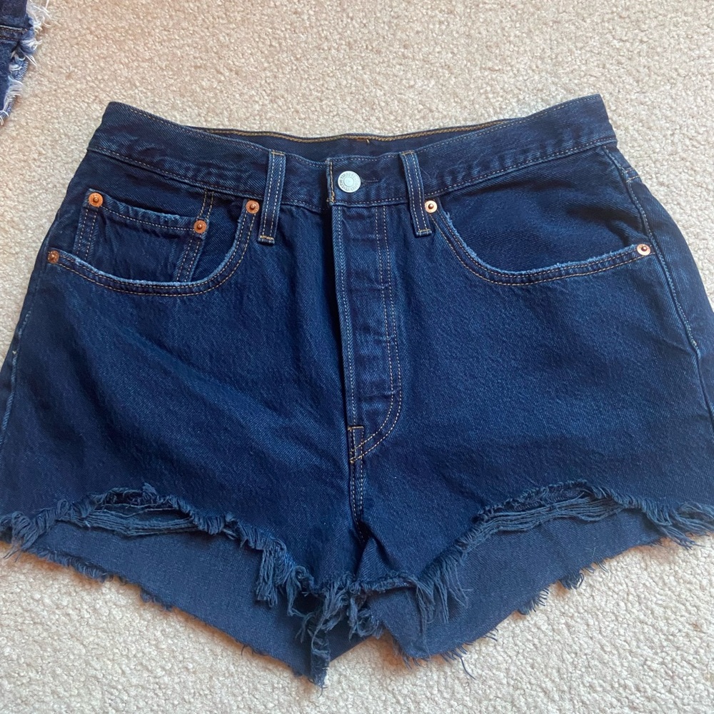 Dark denim Levi shorts